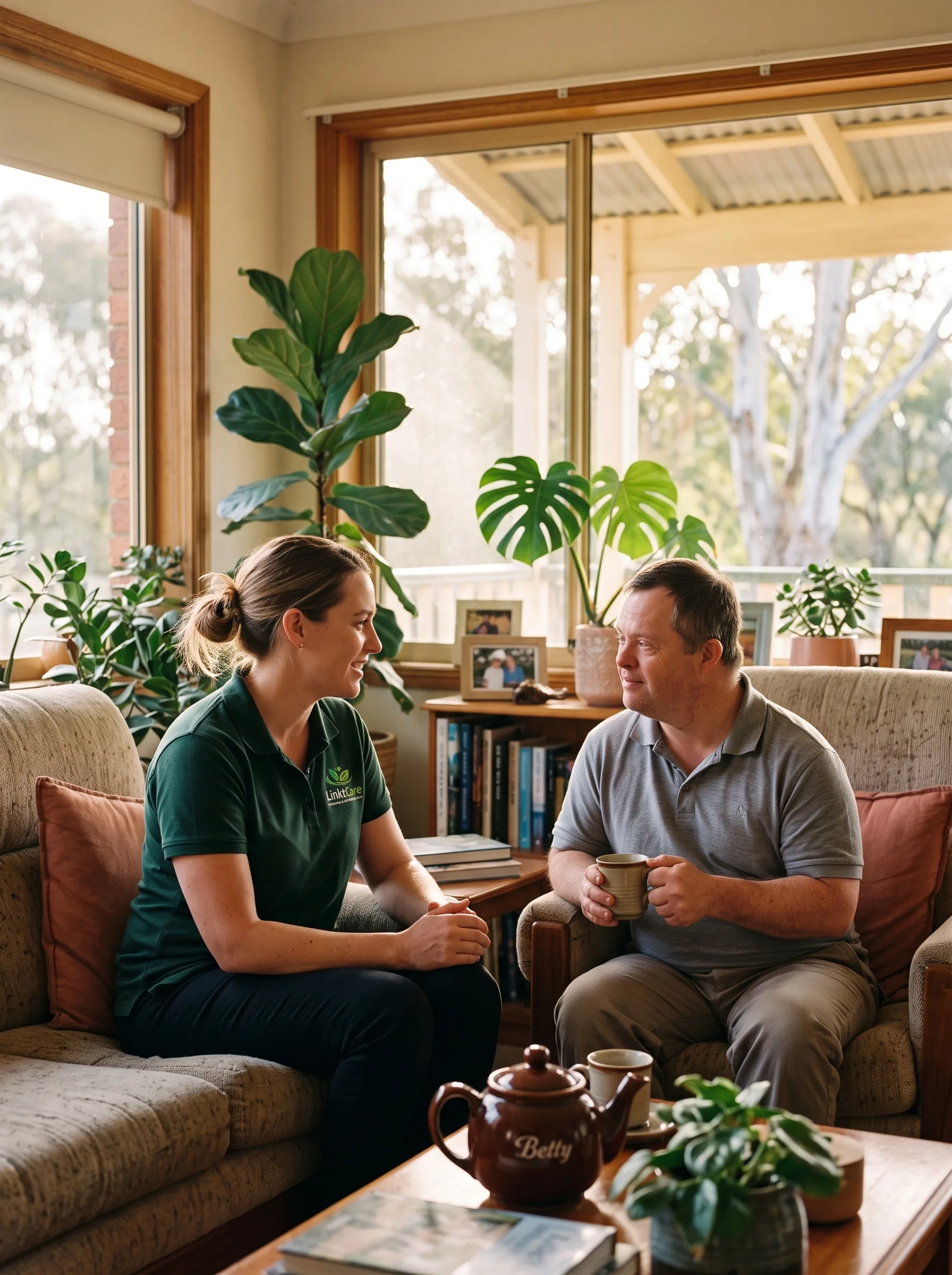 A quiet cup of tea at home with support nearby